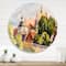 Designart - View of Old Polish City In Nature - Traditional Metal Circle Wall Art